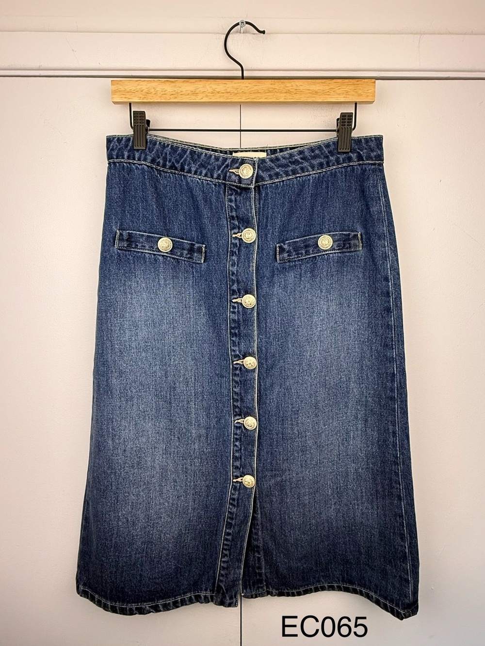 L’AGENCE Landry Button Front Denim Skirt Verdugo 27
